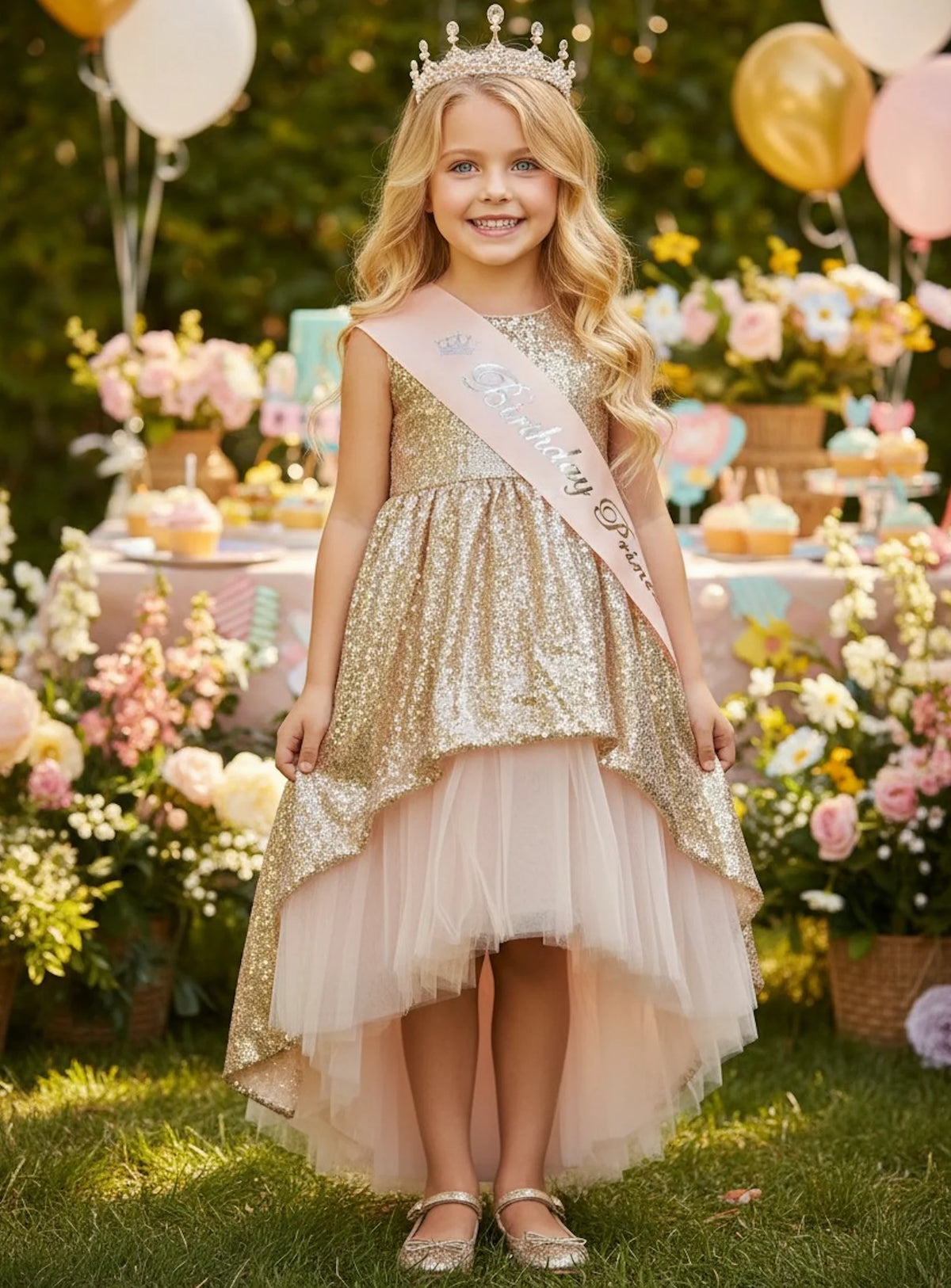 Princess Dress for Girls – Birthday Princess Dress Up Party Costume