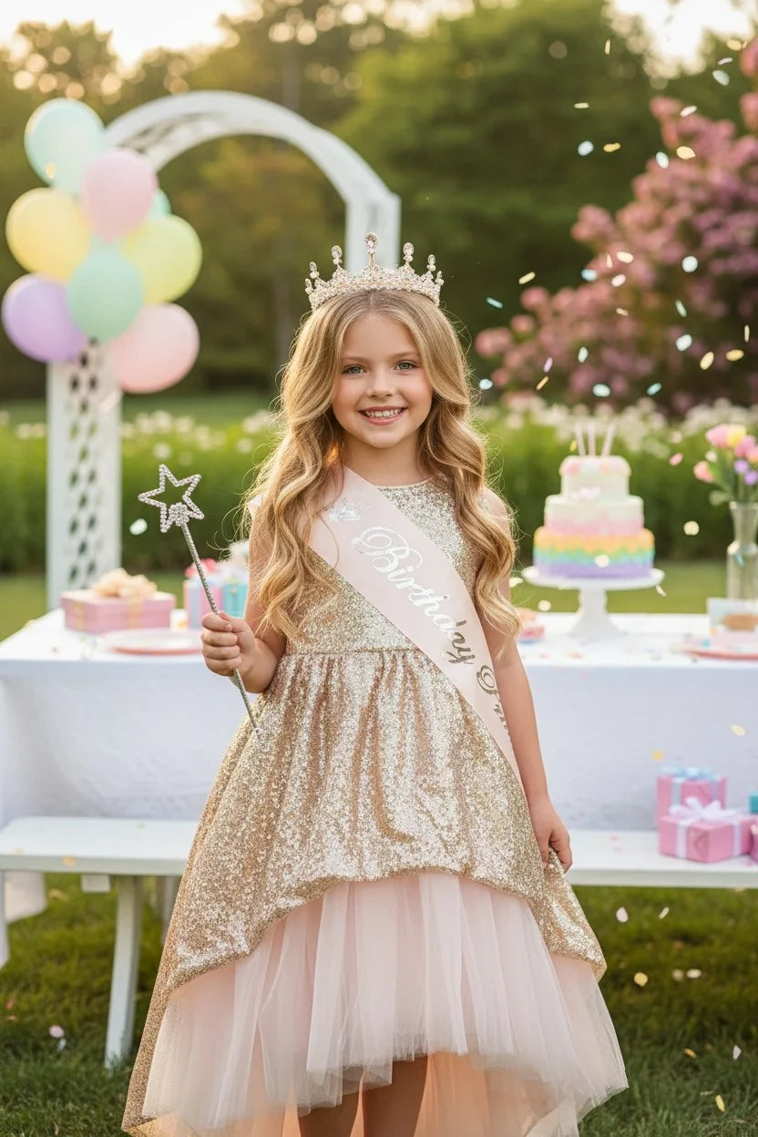Princess Dress for Girls – Birthday Princess Dress Up Party Costume