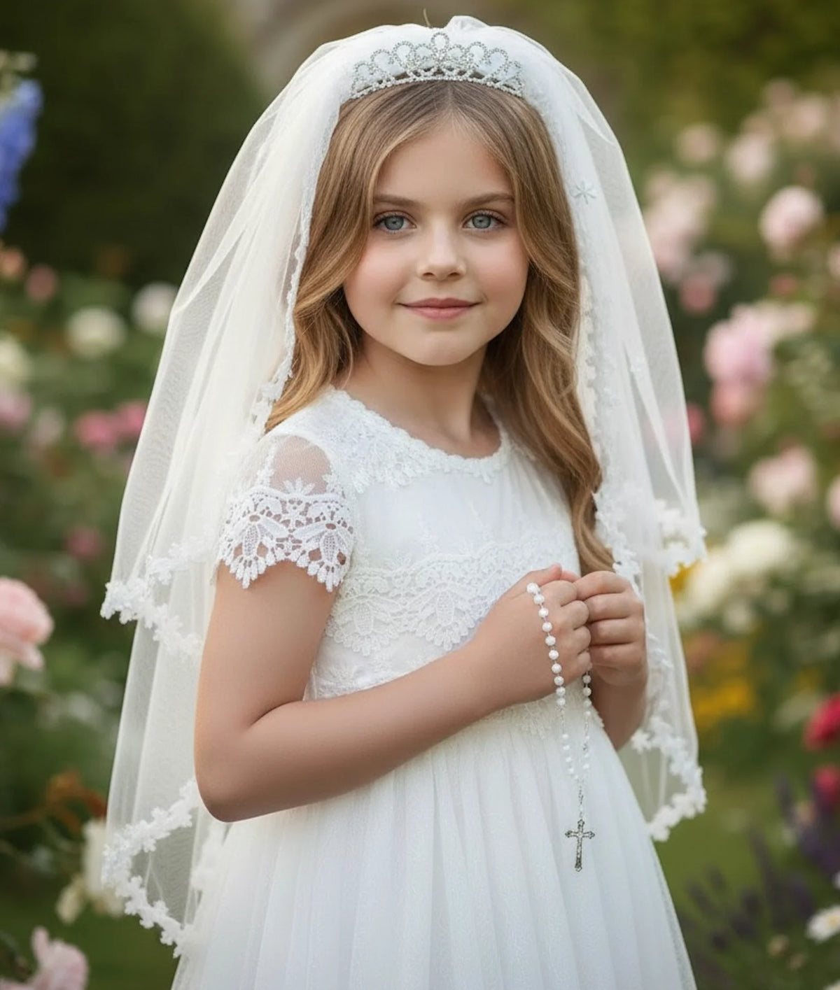 Girls Princess Veil – Bixby Layered Tulle Dress Up Veil