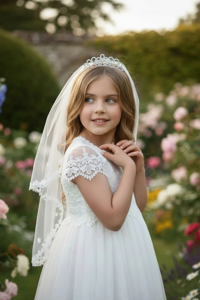 Girls Princess Veil – Bixby Layered Tulle Dress Up Veil