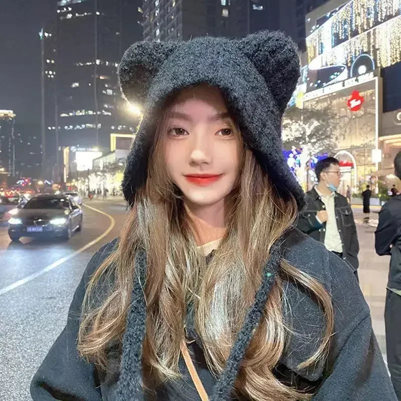 Cute Bear Ear Winter Hat 4