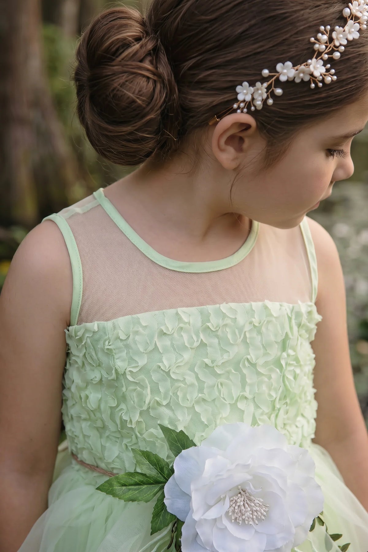 Princess Costume for Girls – Mint Green Frog Princess Gown & Belt Set