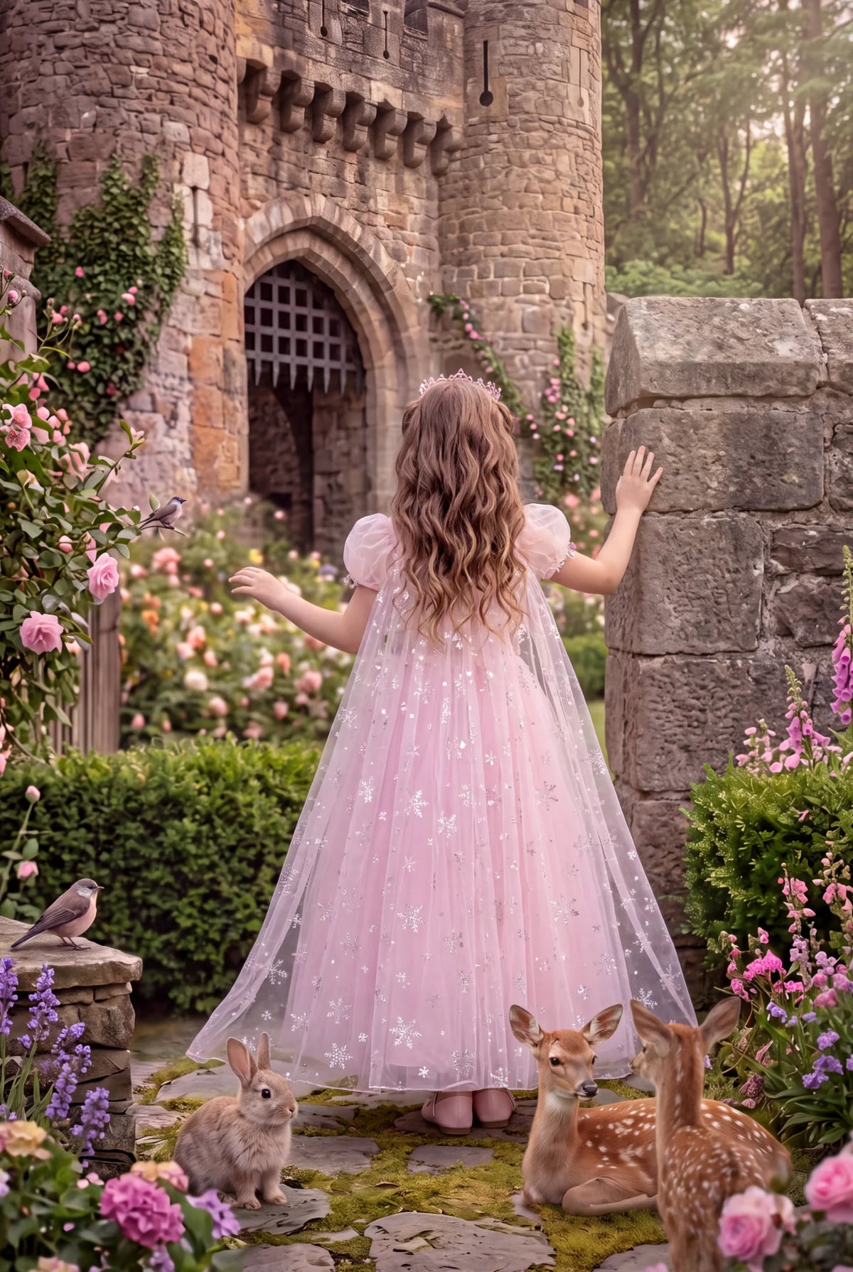 Princess Costume for Girls – Juliet Gown with Sheer Cape