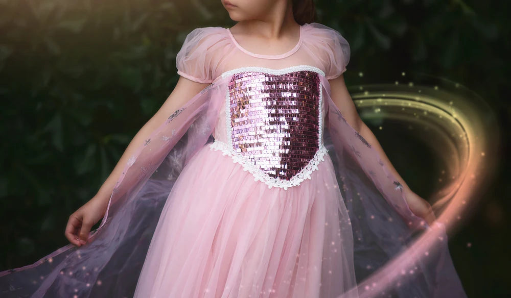 Princess Costume for Girls – Juliet Gown with Sheer Cape