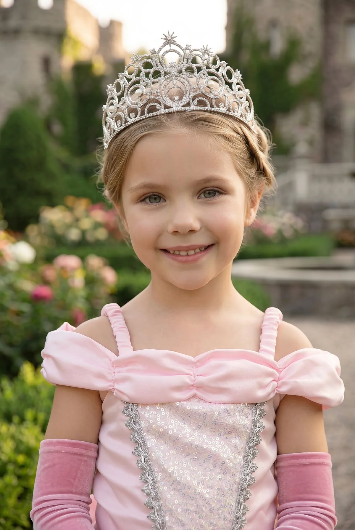 Princess Dress for Girls – Anneliese Satin Ball Gown & Glove Set