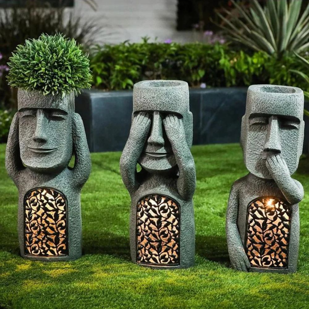 StoneGlow | Solar Garden Statue – Artistic Lighting with Cultural Charm 1
