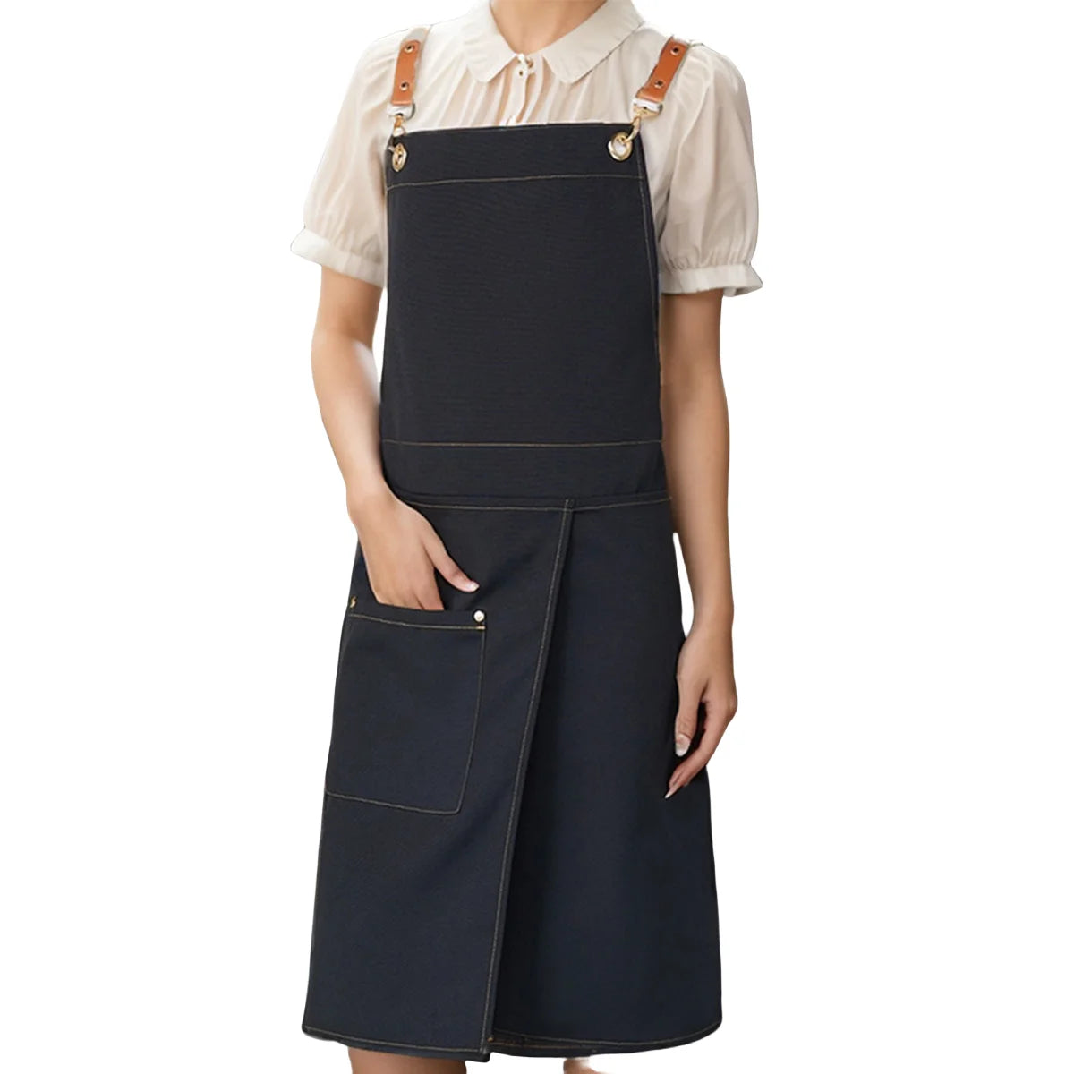 WorkEase | Waterproof Canvas Apron | Split Skirt Design with Pockets 5