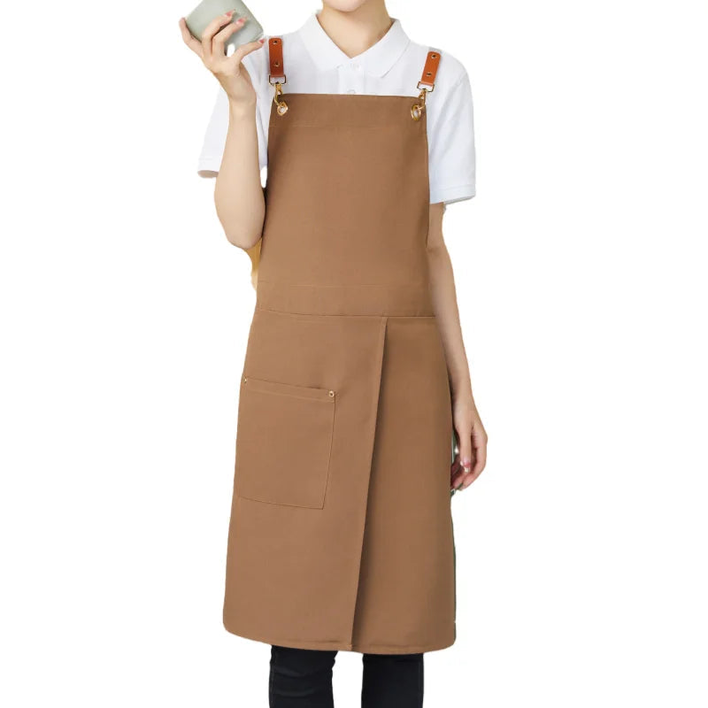 WorkEase | Waterproof Canvas Apron | Split Skirt Design with Pockets 8