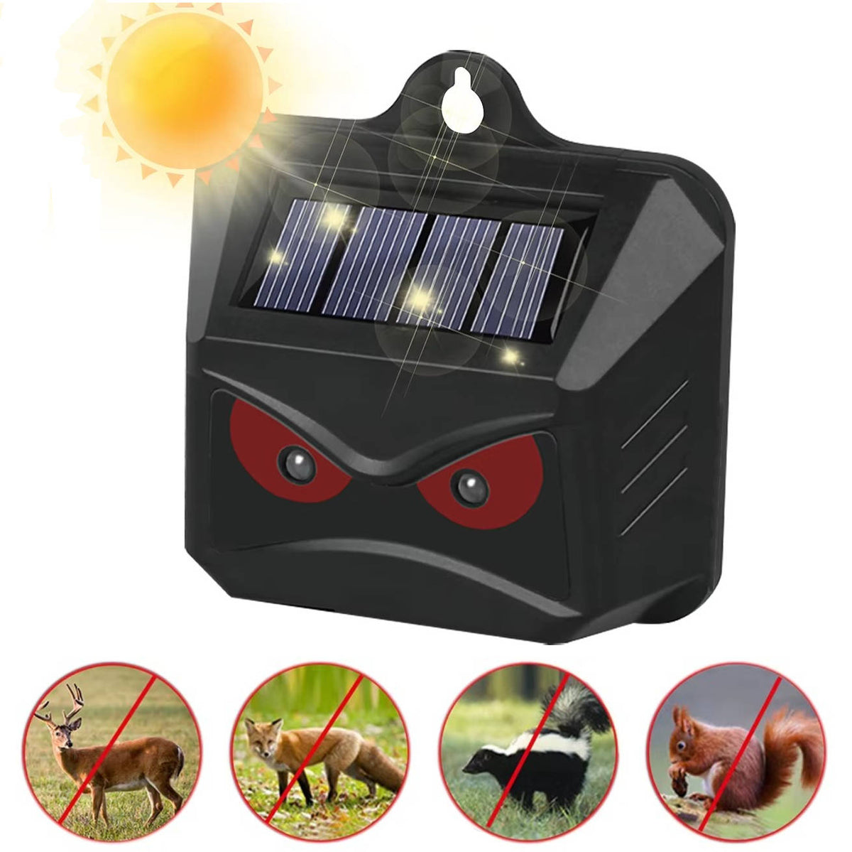 2pcs Solar Powered Ultrasonic Animal Repellent 0