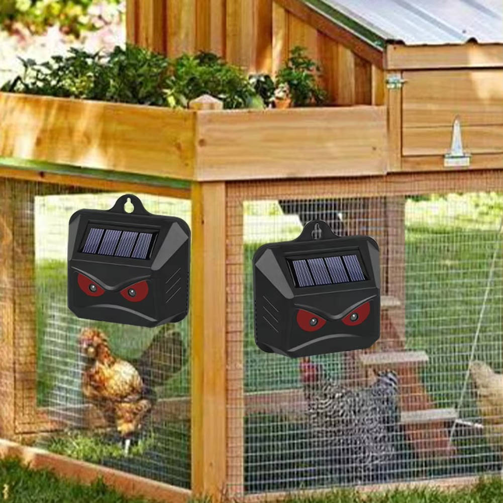 2pcs Solar Powered Ultrasonic Animal Repellent 3