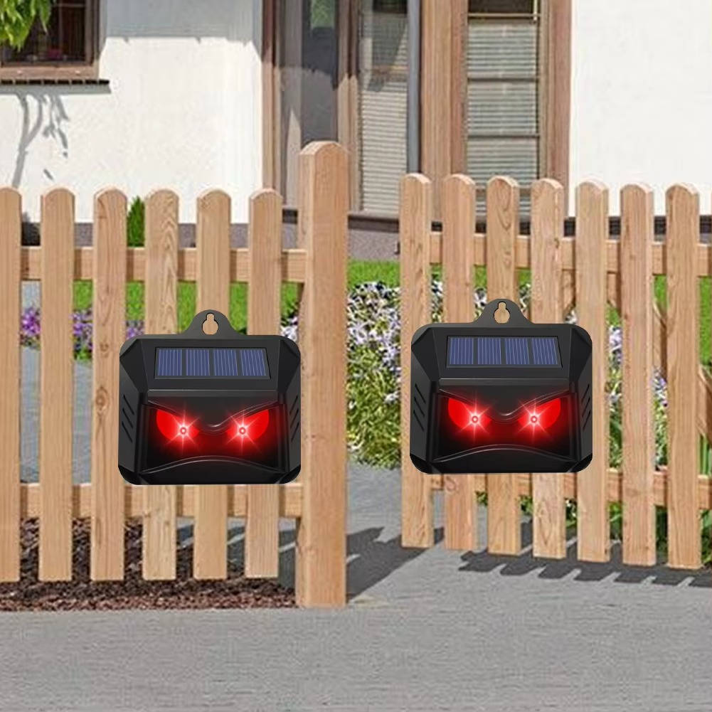 2pcs Solar Powered Ultrasonic Animal Repellent 4