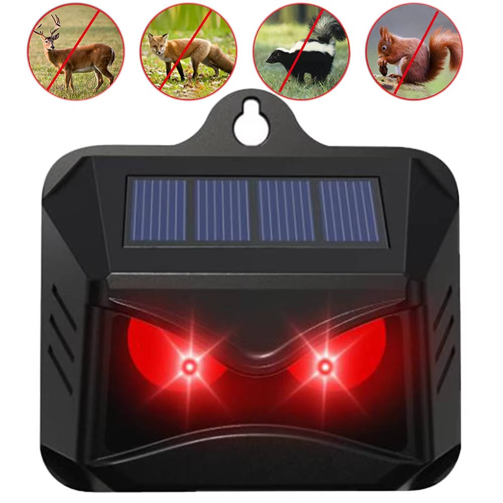 2pcs Solar Powered Ultrasonic Animal Repellent 5