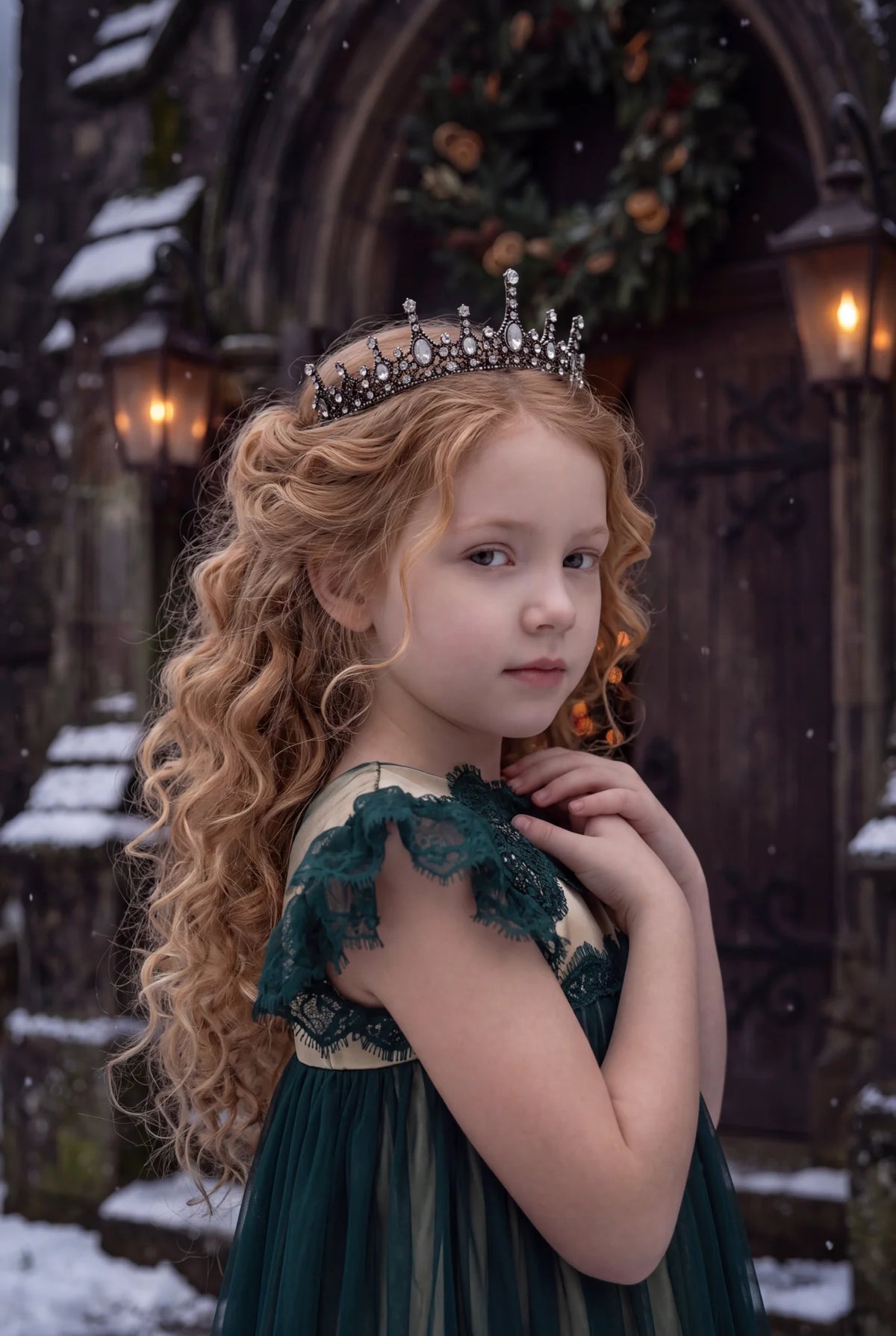 Girls Emerald Green Dress – Adriana Holiday Party Dress