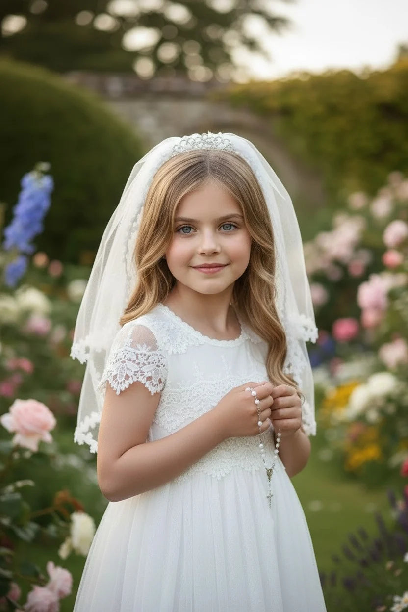 Girls Princess Veil – Bixby Layered Tulle Dress Up Veil