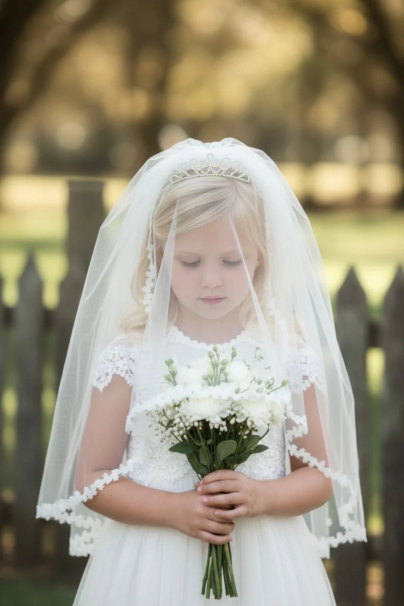 Girls Princess Veil – Bixby Layered Tulle Dress Up Veil