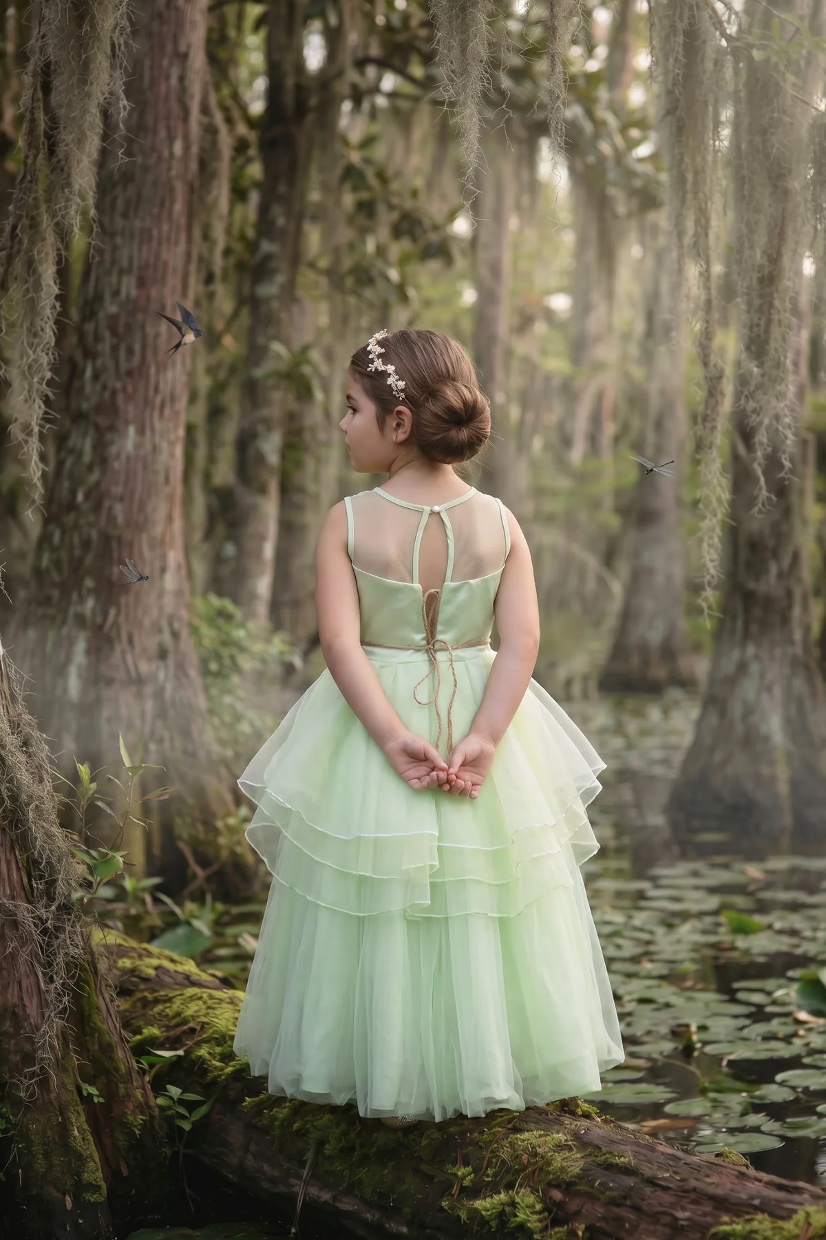 Princess Costume for Girls – Mint Green Frog Princess Gown & Belt Set