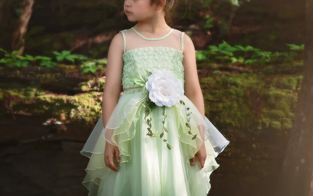 Princess Costume for Girls – Mint Green Frog Princess Gown & Belt Set