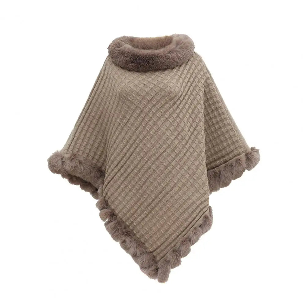 Faux Fur Shawl Cloak for Women 0