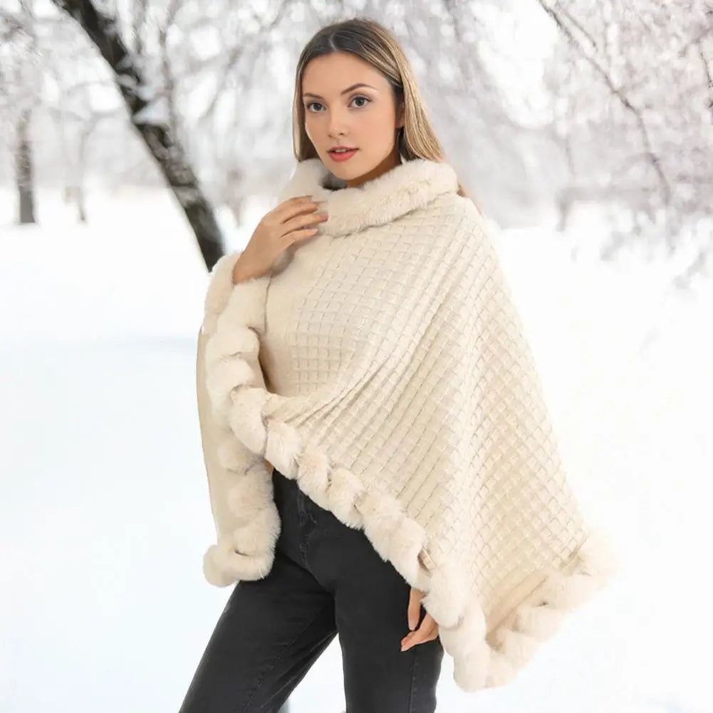 Faux Fur Shawl Cloak for Women 1