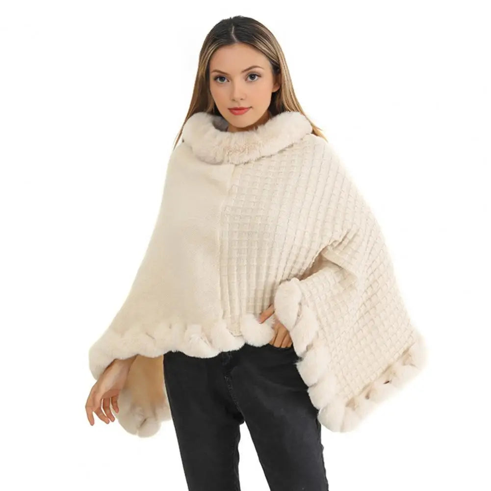 Faux Fur Shawl Cloak for Women 2