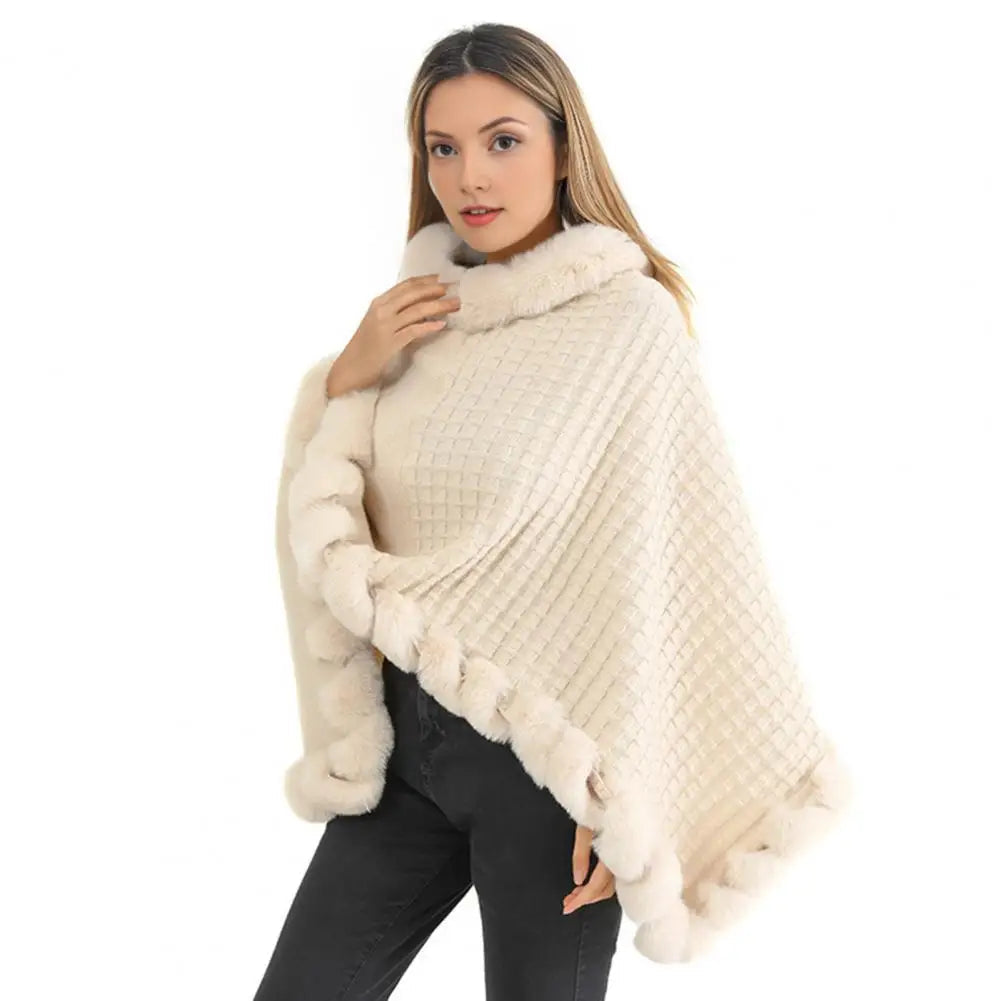 Faux Fur Shawl Cloak for Women 3