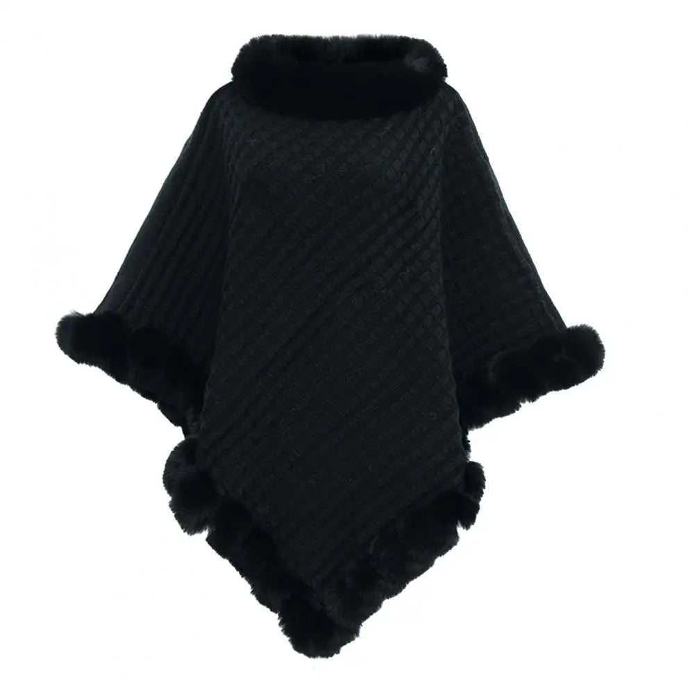 Faux Fur Shawl Cloak for Women 4