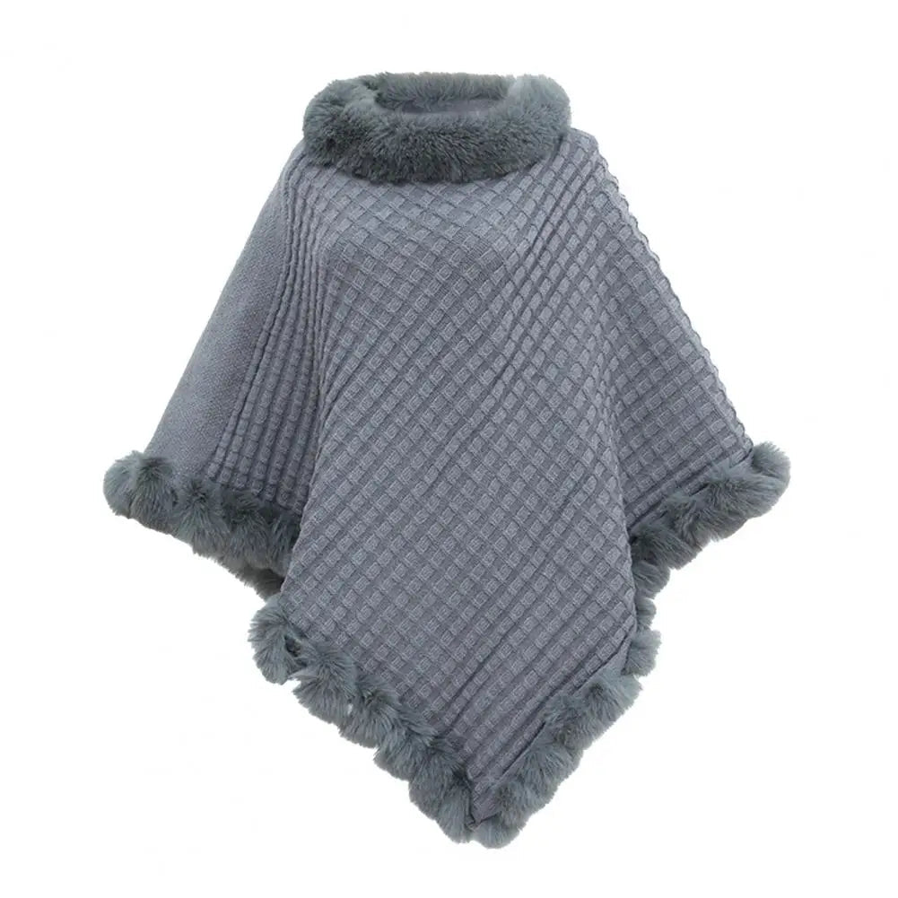 Faux Fur Shawl Cloak for Women 7
