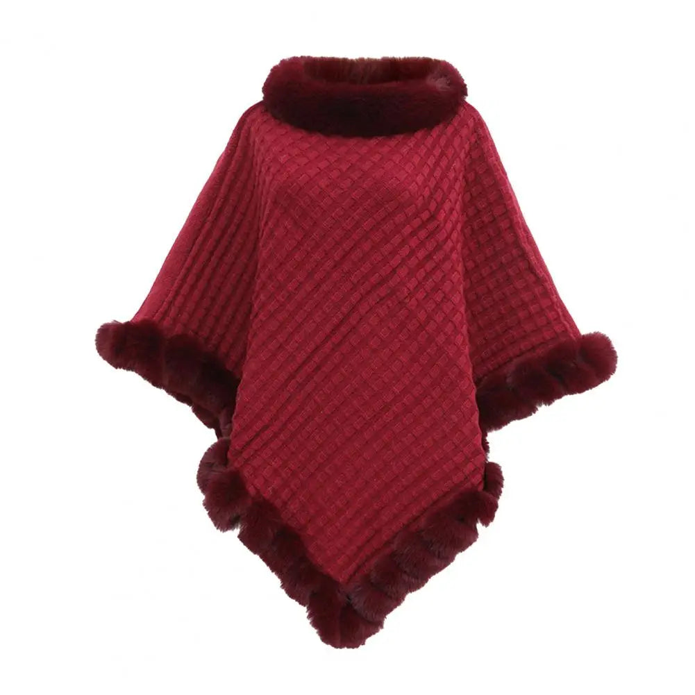 Faux Fur Shawl Cloak for Women 8