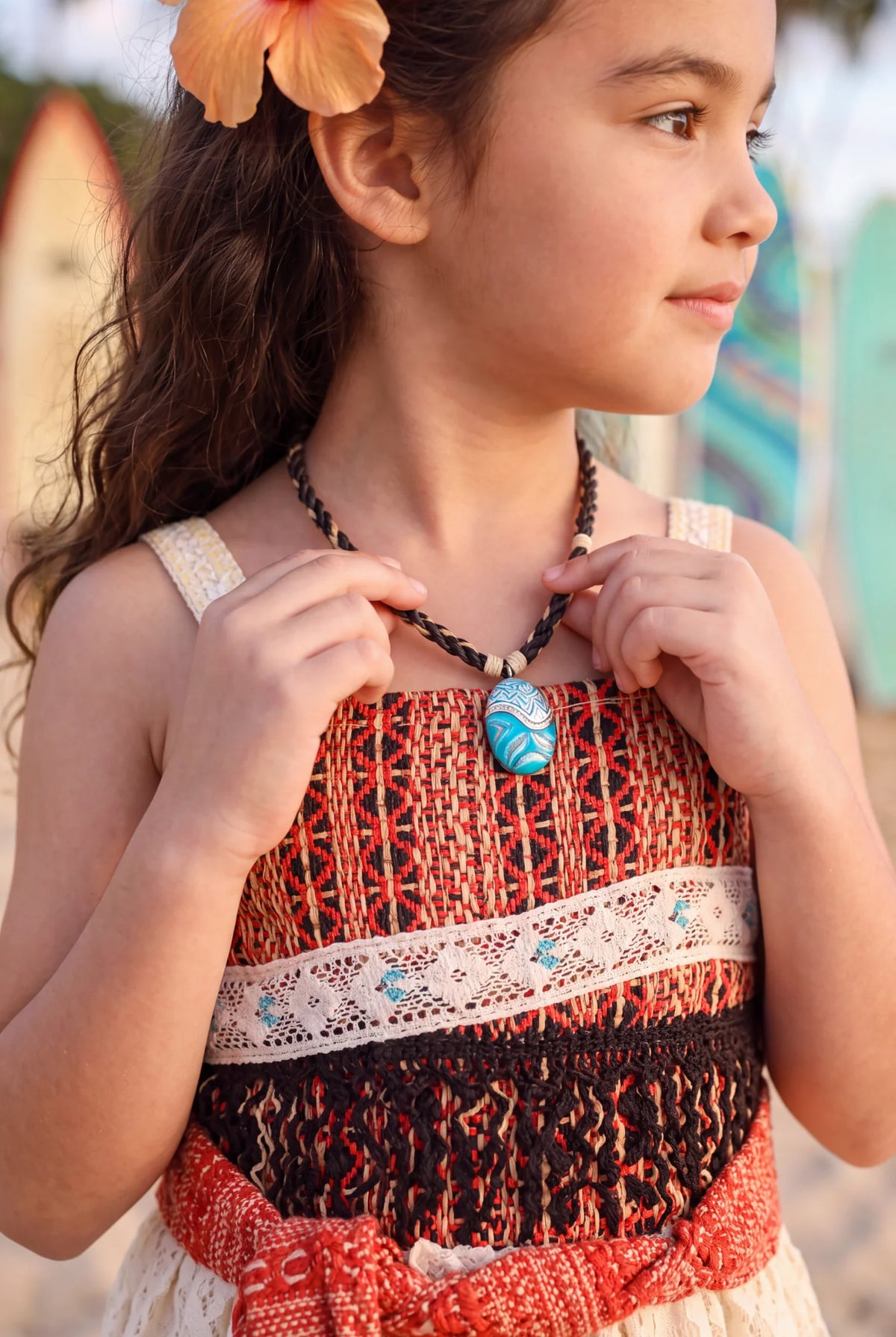 Princess Costume for Girls – Hawaiian Princess Dress & Necklace Set
