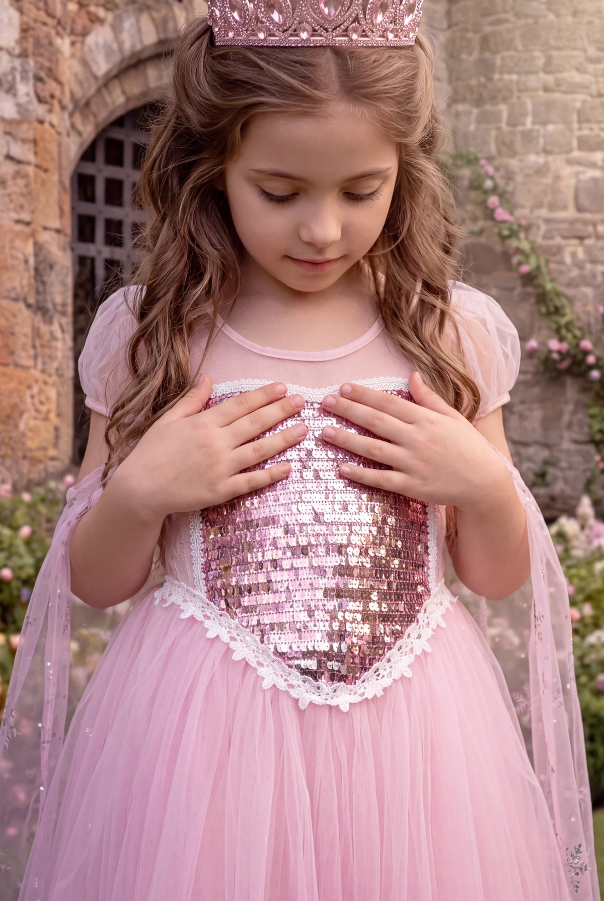 Princess Costume for Girls – Juliet Gown with Sheer Cape