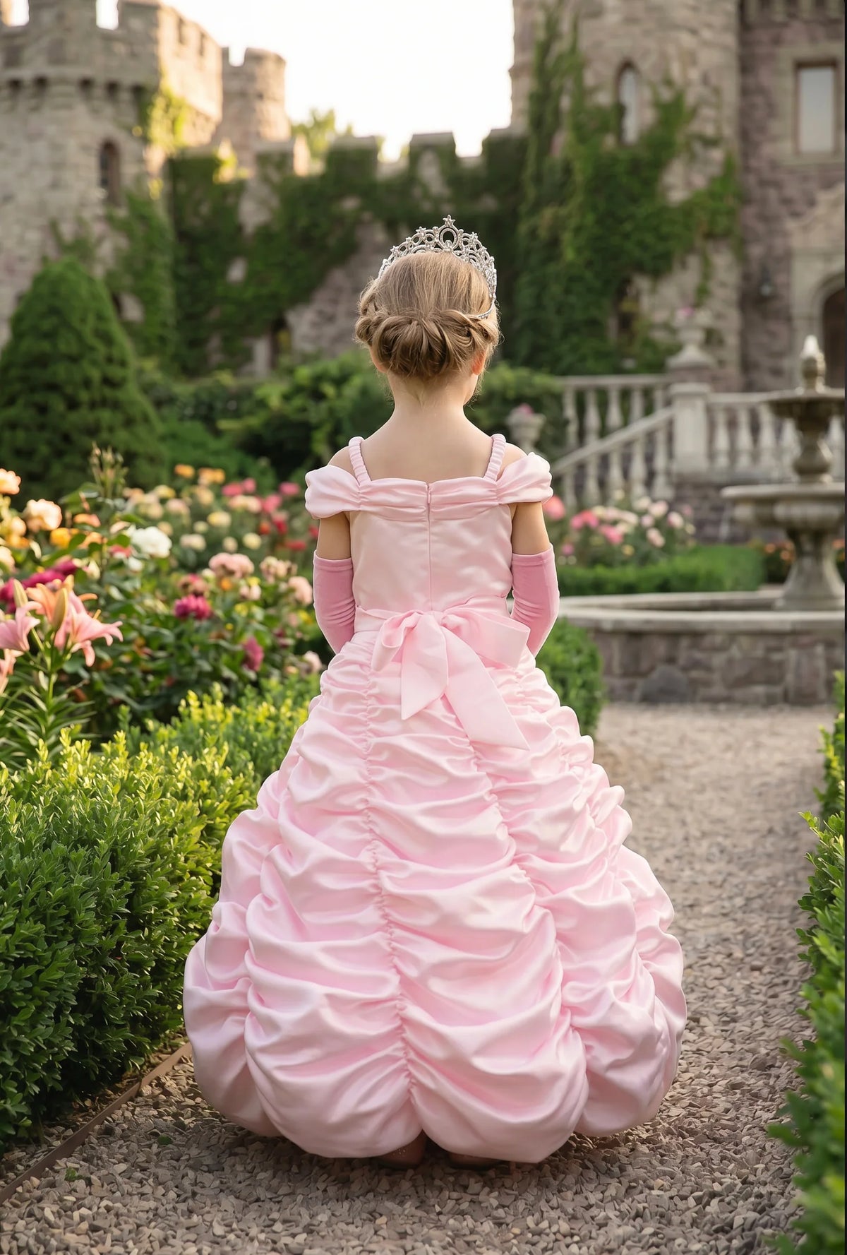 Princess Dress for Girls – Anneliese Satin Ball Gown & Glove Set
