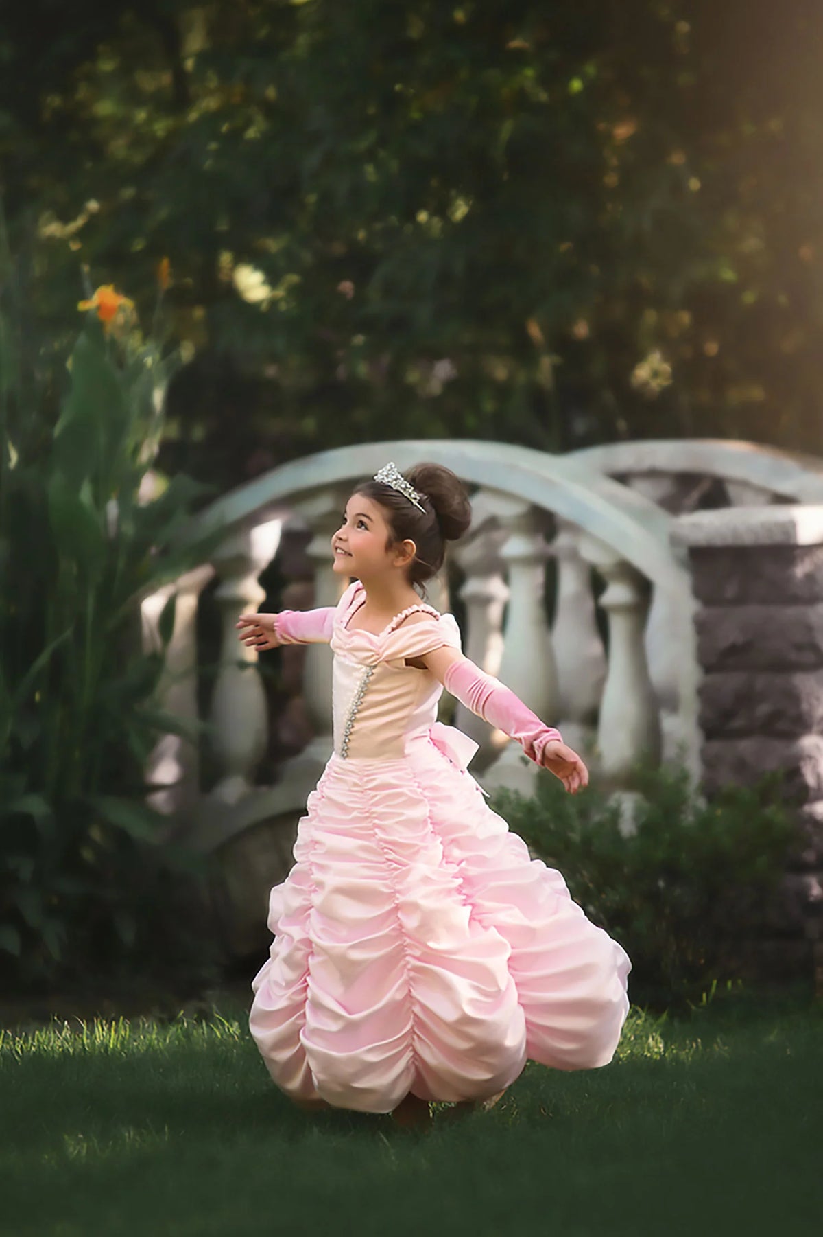Princess Dress for Girls – Anneliese Satin Ball Gown & Glove Set