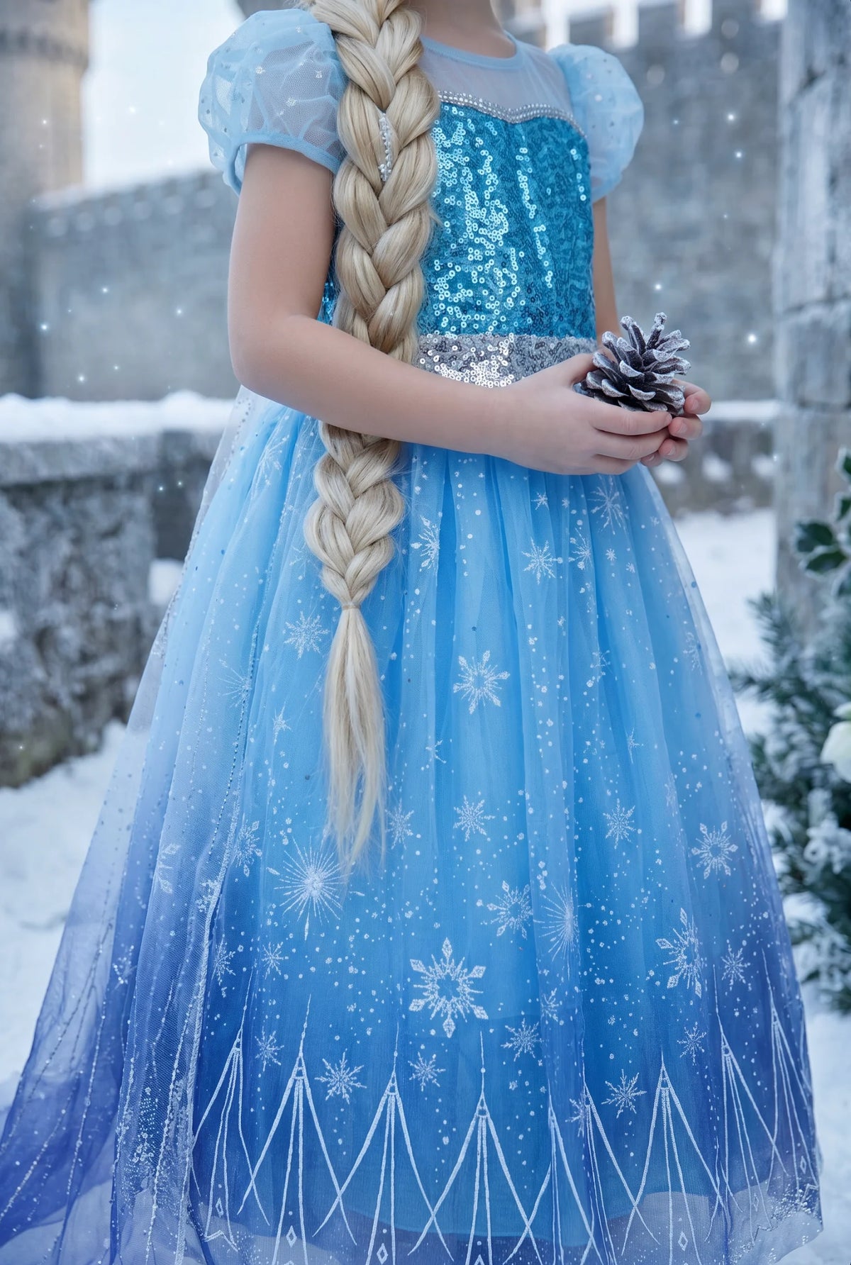 Princess Costume for Girls – Lorelai Short Sleeve Ice Queen Dress