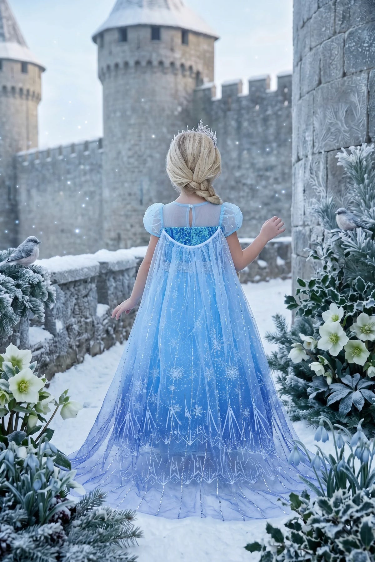 Princess Costume for Girls – Lorelai Short Sleeve Ice Queen Dress
