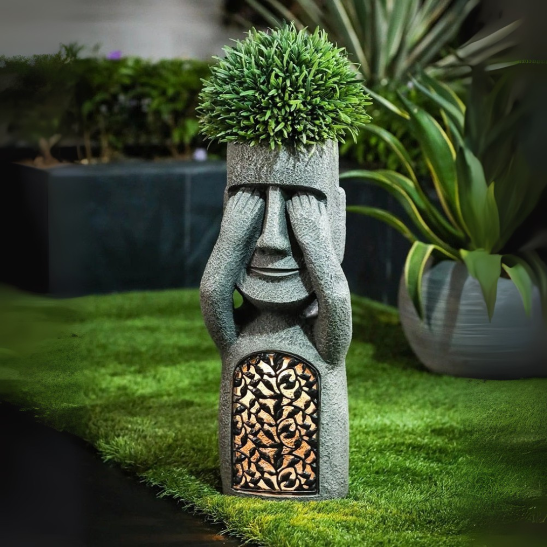 StoneGlow | Solar Garden Statue – Artistic Lighting with Cultural Charm 10