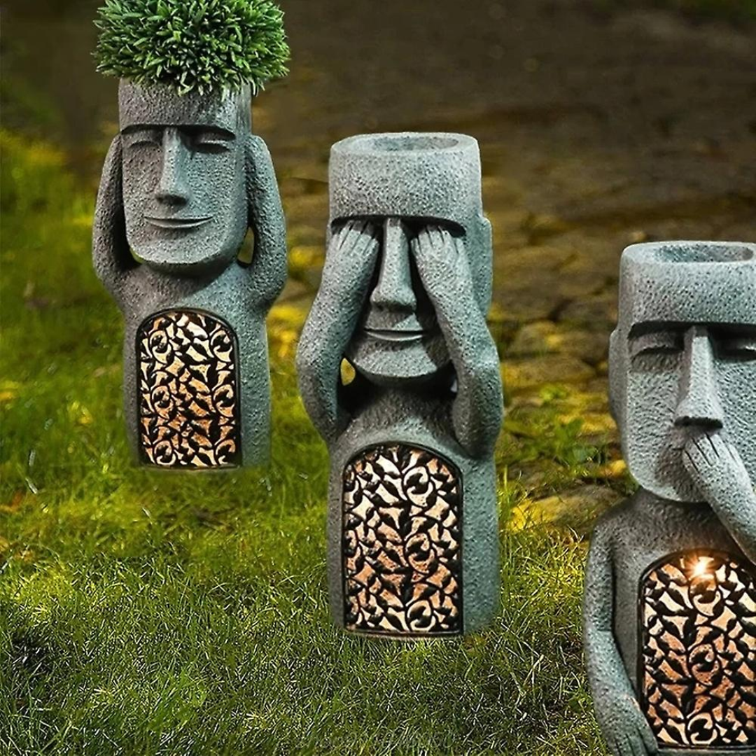 StoneGlow | Solar Garden Statue – Artistic Lighting with Cultural Charm 2