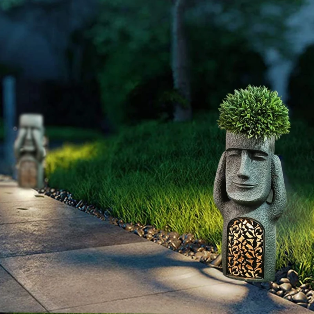 StoneGlow | Solar Garden Statue – Artistic Lighting with Cultural Charm 3