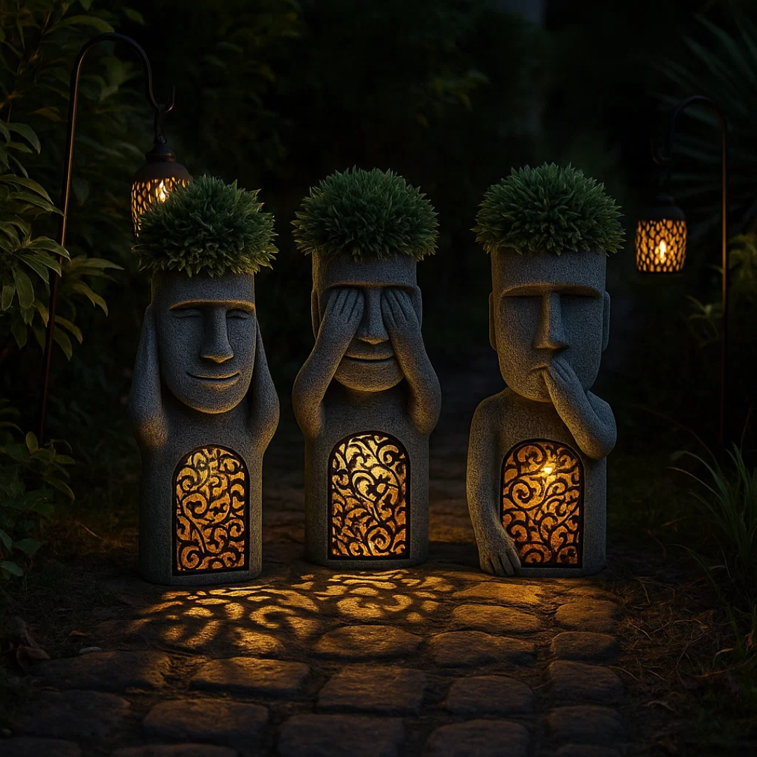 StoneGlow | Solar Garden Statue – Artistic Lighting with Cultural Charm 5