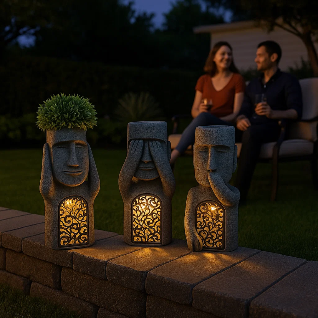 StoneGlow | Solar Garden Statue – Artistic Lighting with Cultural Charm 7