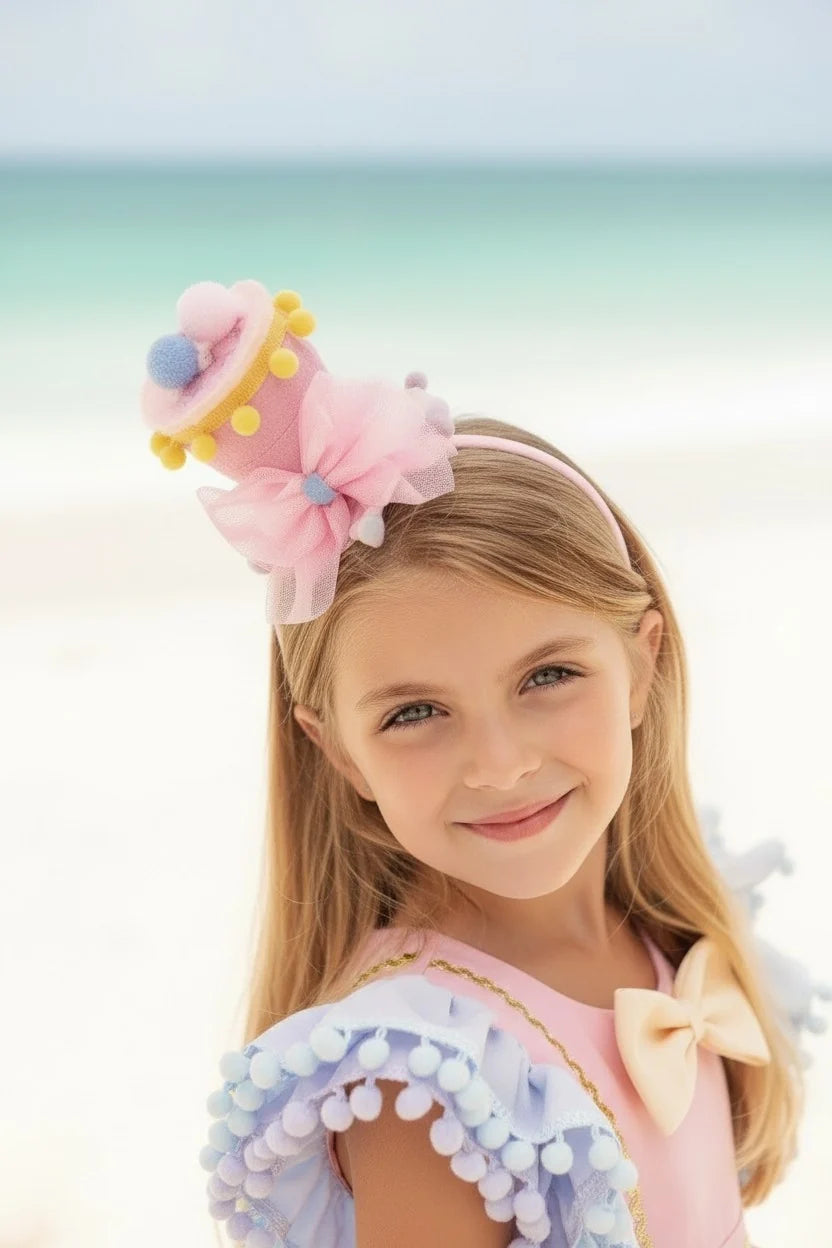 Princess Dress for Girls – Birthday Party Princess Pom-Pom Costume