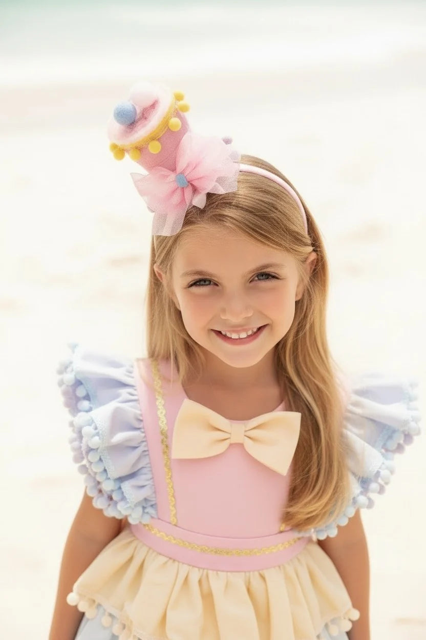 Princess Dress for Girls – Birthday Party Princess Pom-Pom Costume
