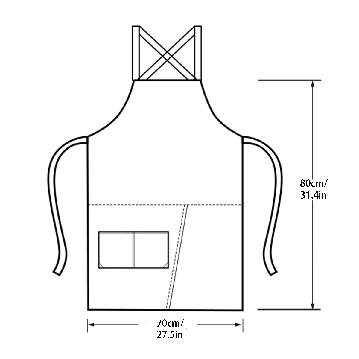 WorkEase | Waterproof Canvas Apron | Split Skirt Design with Pockets 3
