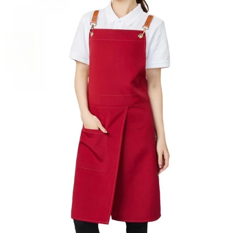 WorkEase | Waterproof Canvas Apron | Split Skirt Design with Pockets 7